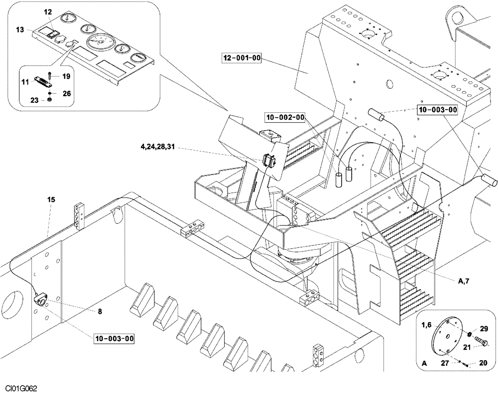 Схема запчастей Case SV210 - (04-007-00[01]) - ELECTRICAL CIRCUIT - DIFFERENTIAL LOCK (04) - ELECTRICAL SYSTEMS