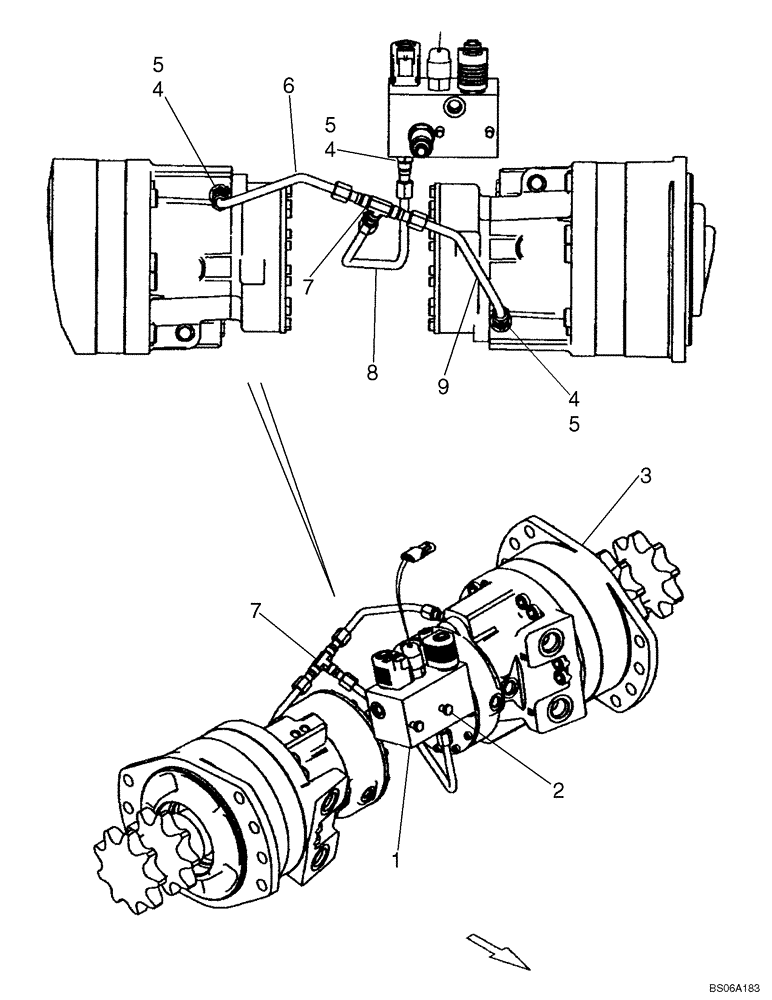 Схема запчастей Case 450 - (06-07B) - HYDROSTATICS - TWO SPEED (450 WITH IN-LINE PUMP CONFIGURATION) (06) - POWER TRAIN