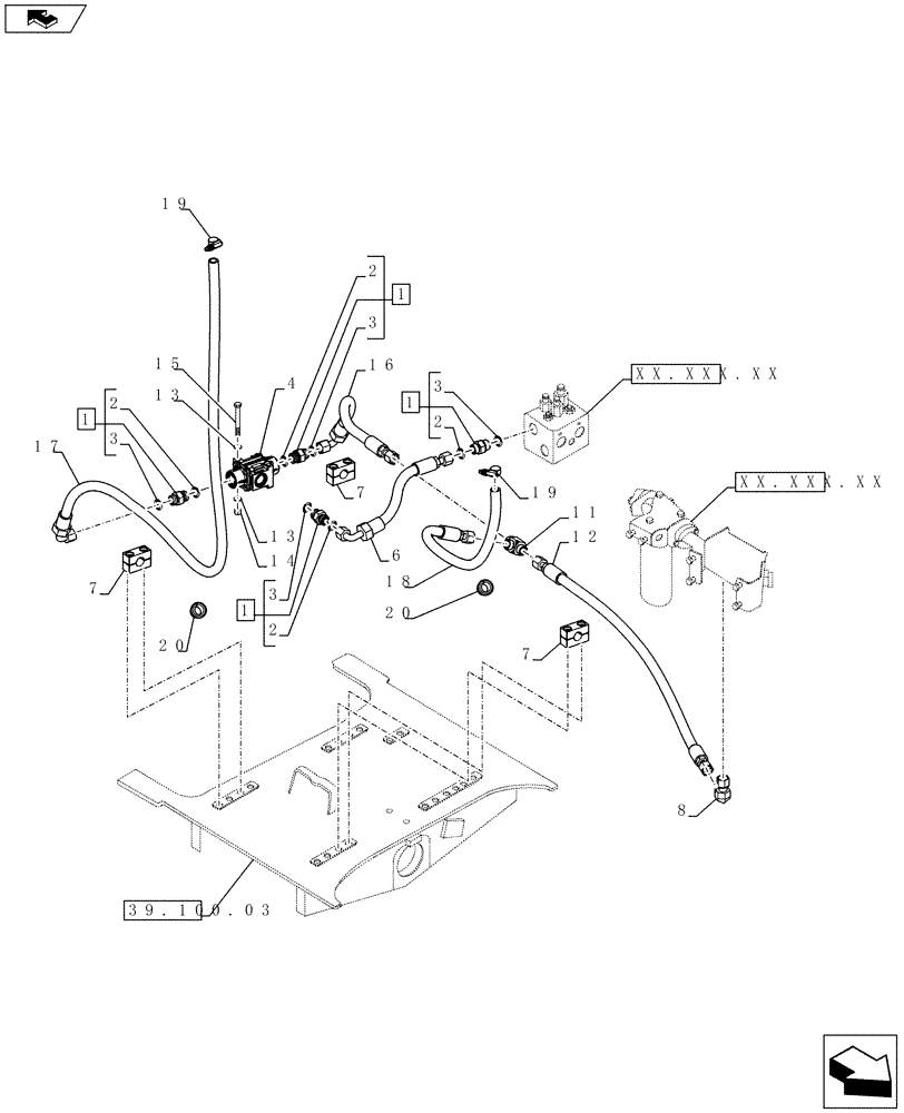 Схема запчастей Case 821F - (35.310.03) - THERMAL BYPASS VALVE INSTALLATION (35) - HYDRAULIC SYSTEMS