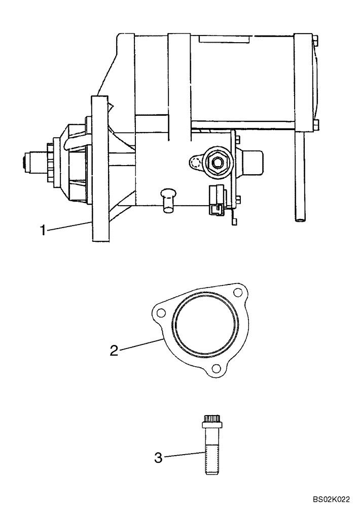 Схема запчастей Case CX330 - (04-01) - STARTER MOUNTING (04) - ELECTRICAL SYSTEMS