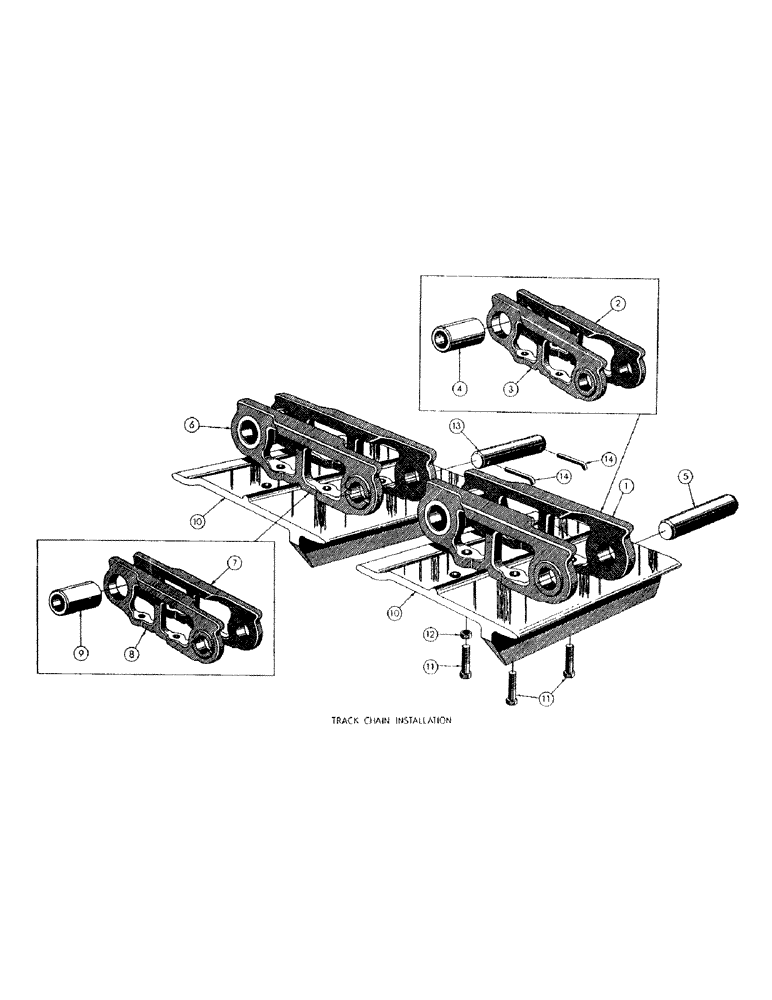 Схема запчастей Case 300 - (067) - TRACK CHAIN INST. (04) - UNDERCARRIAGE