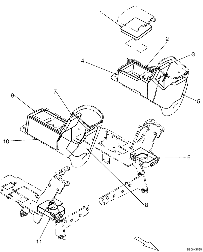 Схема запчастей Case 465 - (09-41A) - NOISE CONTROL - CONSOLE, PILOT CONTROL (09) - CHASSIS