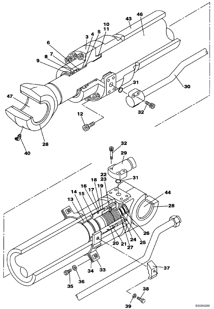 Схема запчастей Case CX240B - (08-089) - CYLINDER ASSY - ARM (08) - HYDRAULICS