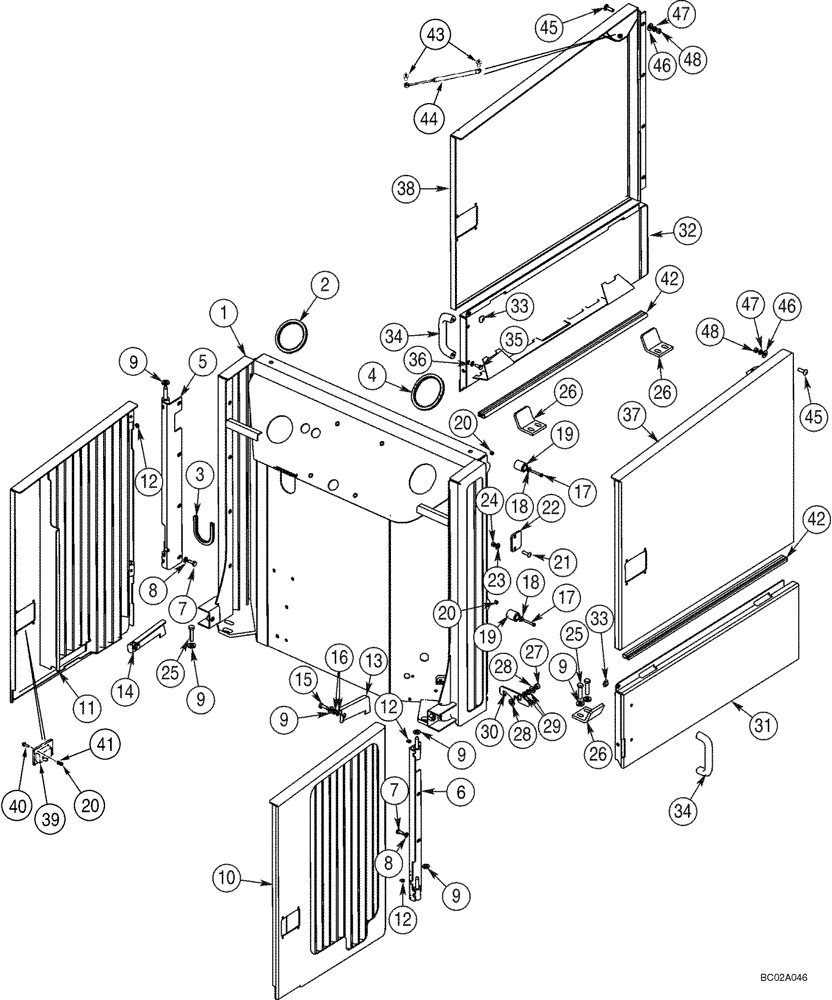 Схема запчастей Case 921C - (09-12) - DOORS - ENGINE COMPARTMENT (09) - CHASSIS