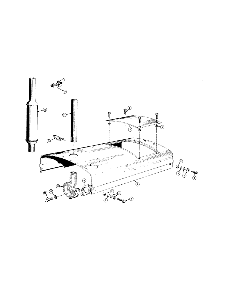 Схема запчастей Case 310 - (046) - HOOD AND EXHAUST SYSTEM, INSTRUMENT PANEL (05) - UPPERSTRUCTURE CHASSIS