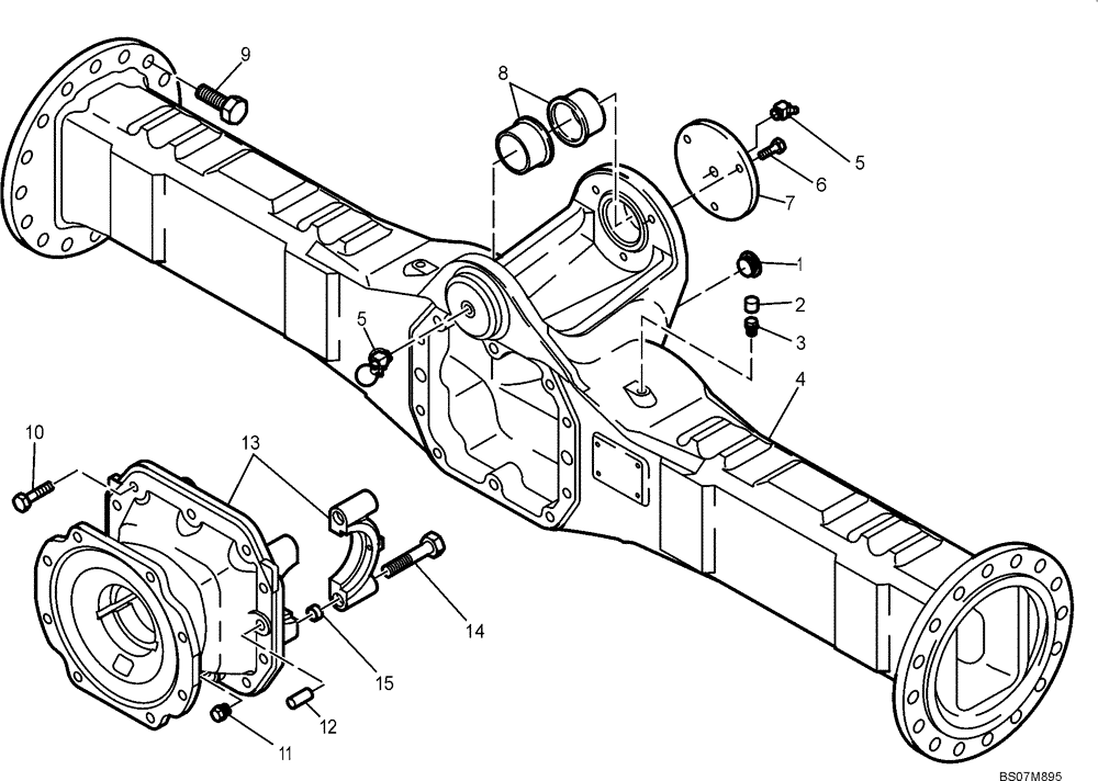 Схема запчастей Case 221E - (02.025[2988730000]) - SWING AXLE HOUSING (27) - REAR AXLE SYSTEM