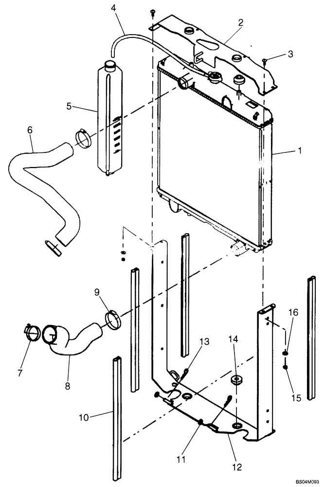 Схема запчастей Case 440 - (02-01) - RADIATOR - COOLANT RECOVERY SYSTEM (02) - ENGINE