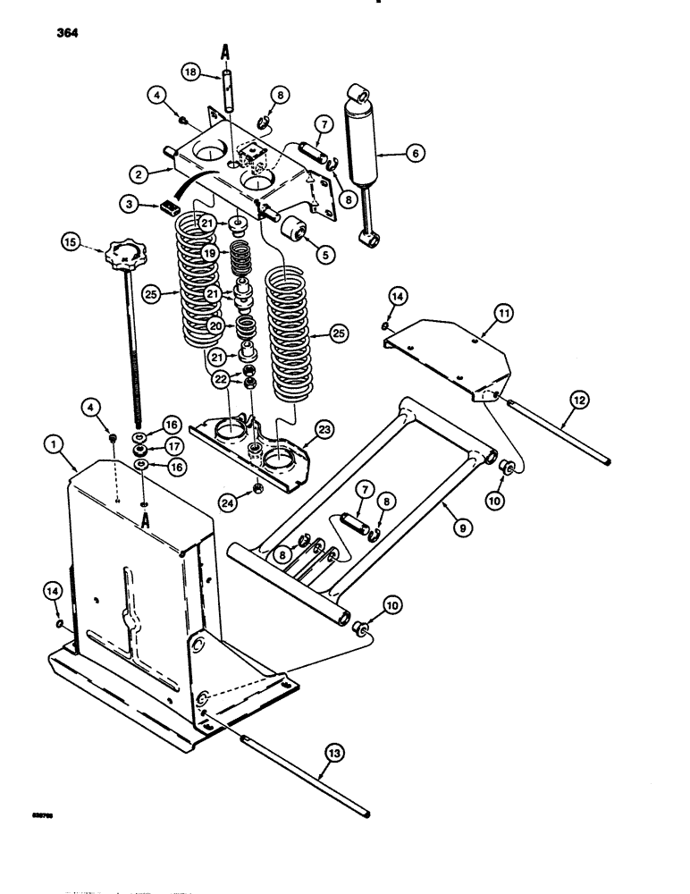 Схема запчастей Case 780B - (364) - SUSPENSION SEAT ADJUSTER ASSEMBLY (09) - CHASSIS/ATTACHMENTS