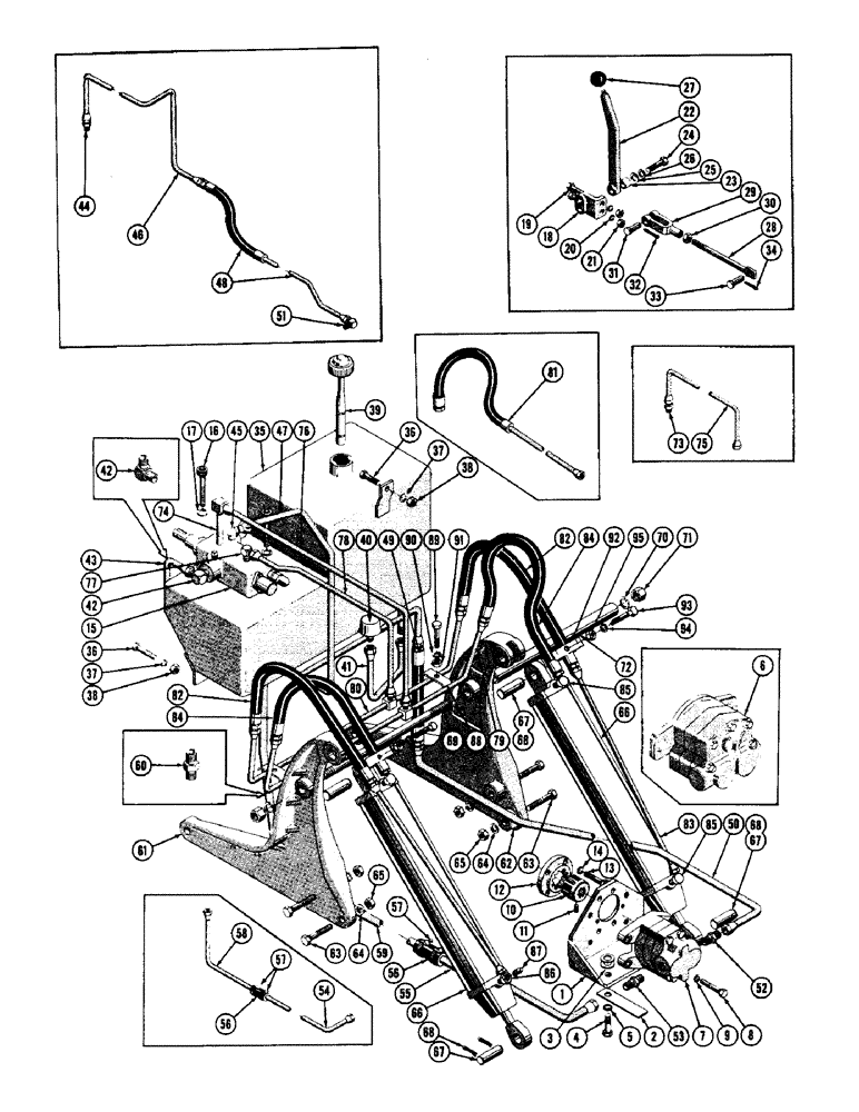 Схема запчастей Case 600 - (162) - STRAIGHT OR ANGLE DOZER HYD. SYSTEM, VALVE, LEVERS, PUMP, CYL., TUBES, HOSED (UP TO S/N 7060799) (05) - UPPERSTRUCTURE CHASSIS