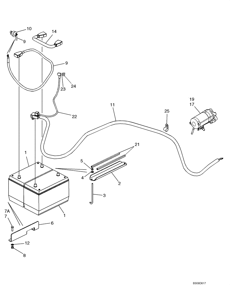 Схема запчастей Case 1150K - (04-04) - BATTERY, DUAL (04) - ELECTRICAL SYSTEMS