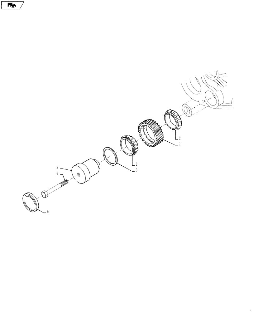 Схема запчастей Case 1121F - (21.116.06) - COUNTERSHAFT (21) - TRANSMISSION