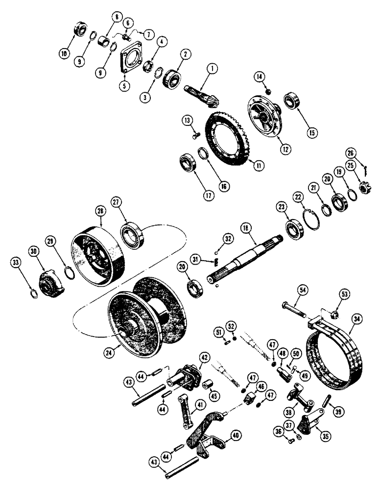 Схема запчастей Case 600 - (260) - WINCH INSTALLATION, BEVEL GEAR & PINION GROUP (05) - UPPERSTRUCTURE CHASSIS