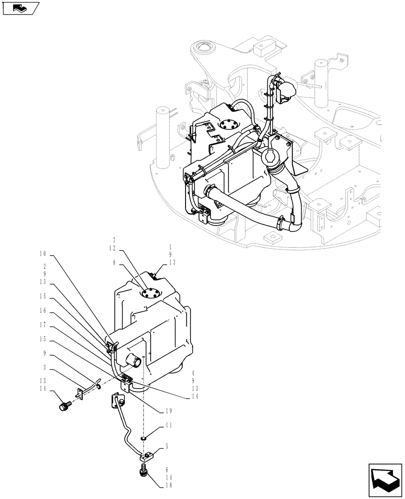 Схема запчастей Case CX27B ASN - (10.216.01) - FUEL TANK (CANOPY) (10) - ENGINE