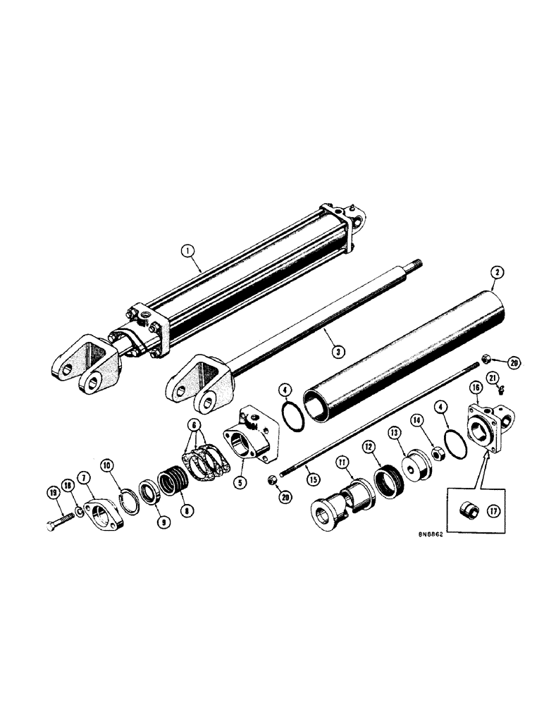 Схема запчастей Case 800 - (234[1]) - 70449 BULLDOZER TILT HYDRAULIC CYLINDER (07) - HYDRAULIC SYSTEM