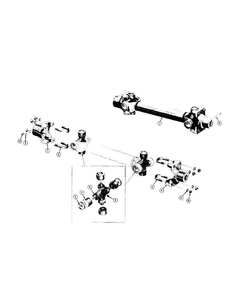 Схема запчастей Case 310 - (056) - DRIVESHAFT AND UNIVERSAL JOINTS, SIDE PLATE, PIVOT BAR, AND (03) - TRANSMISSION