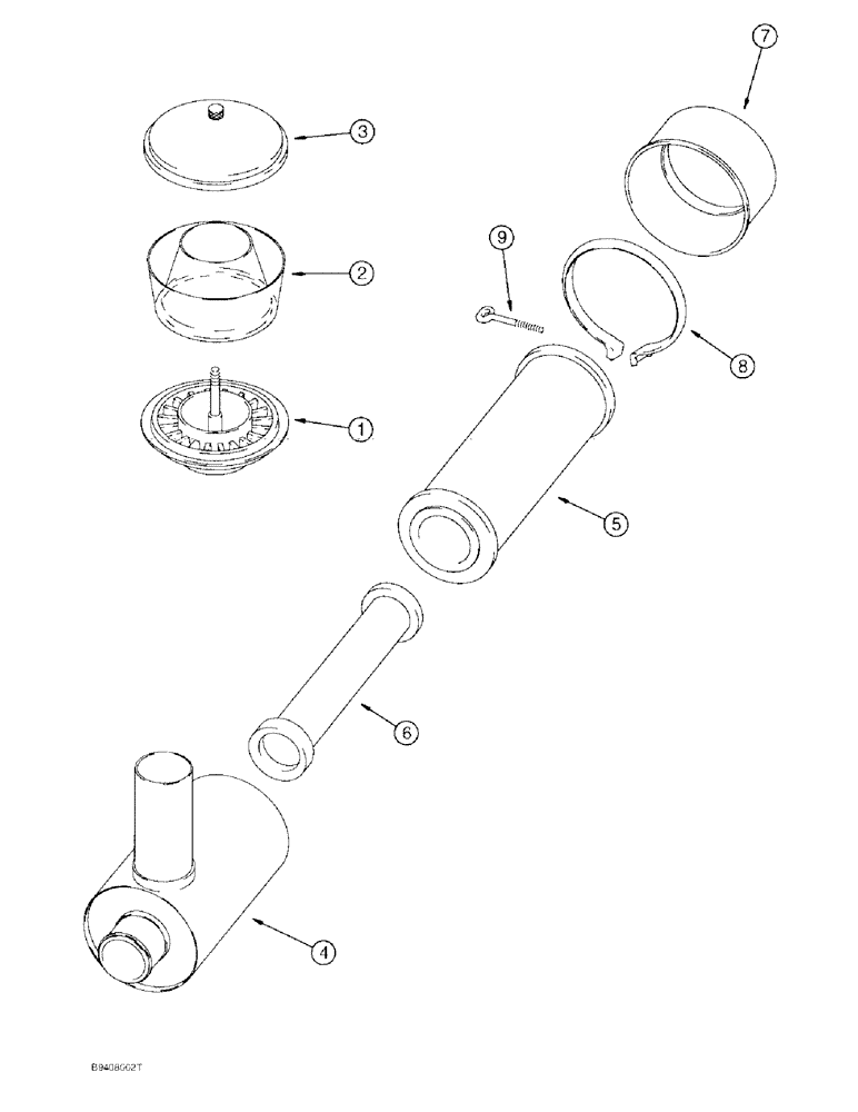 Схема запчастей Case 580SL - (2-08) - AIR CLEANER AND PRECLEANER ASSEMBLIES (02) - ENGINE