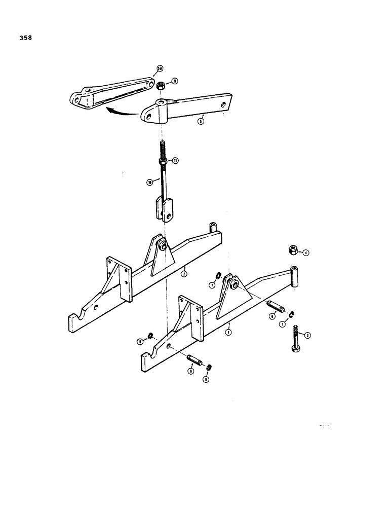 Схема запчастей Case 35 - (358) - BACKHOE MOUNTING PARTS 