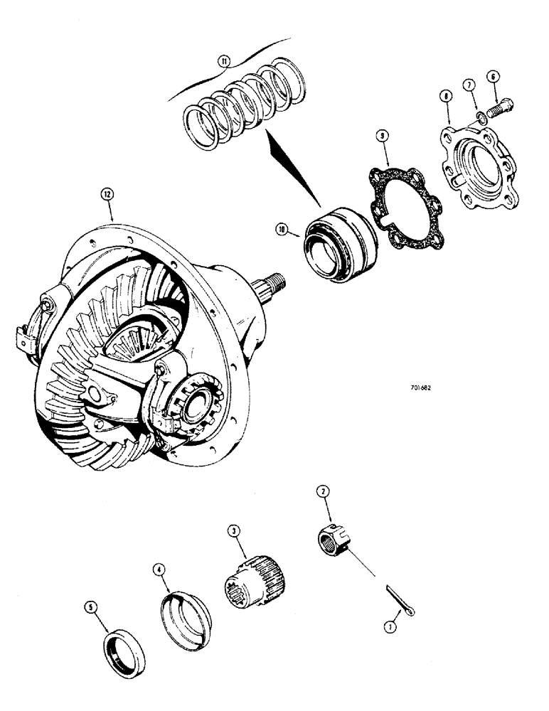 Схема запчастей Case 680CK - (106) - DIFFERENTIAL PINION BEARINGS AND AXLE ADAPTER, L47295 (27) - REAR AXLE SYSTEM