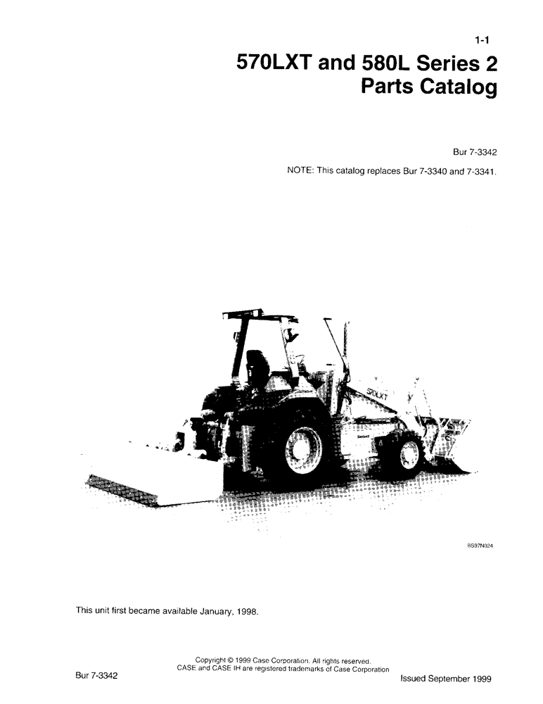 Схема запчастей Case 570LXT - (1-01) - 570LXT AND 580L SERIES 2 PARTS CATALOG (00) - PICTORIAL INDEX