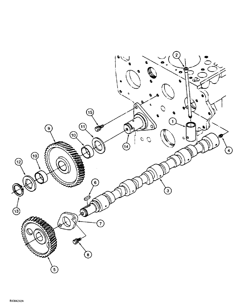 Схема запчастей Case 1838 - (2-18) - CAMSHAFT, KUBOTA V2203 ENGINE (02) - ENGINE