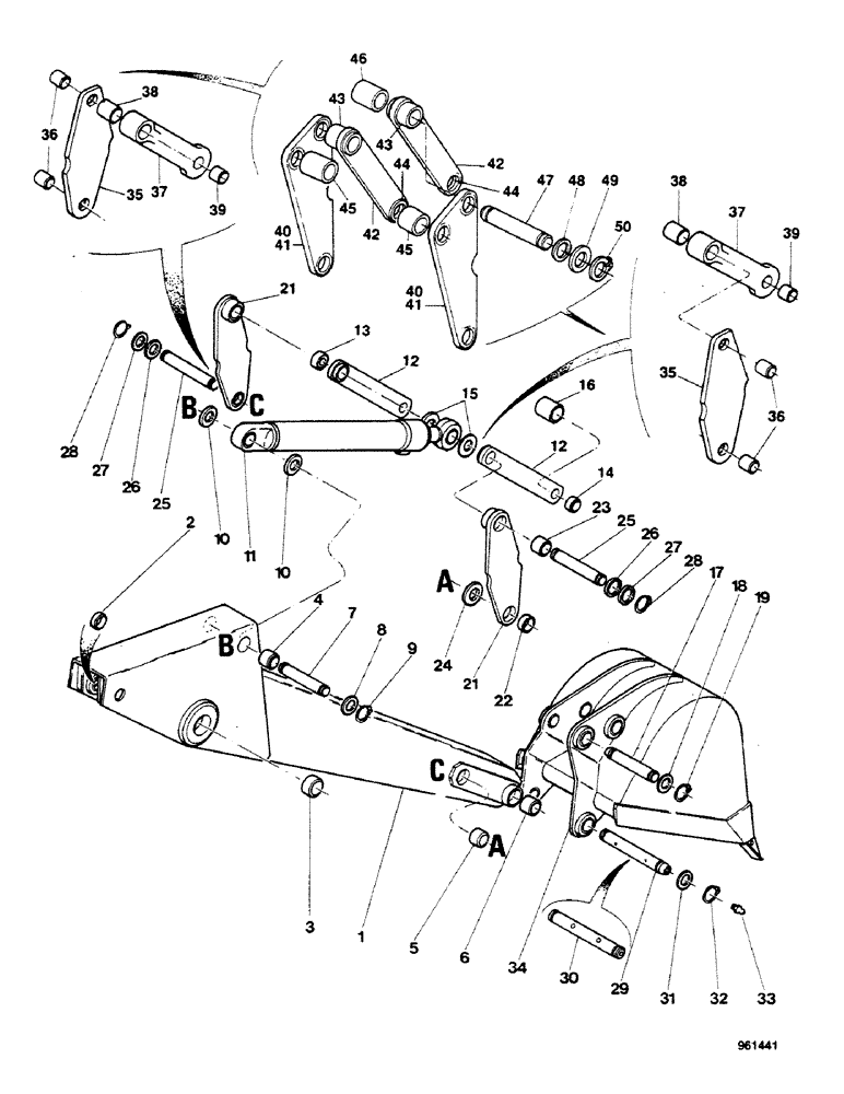 Схема запчастей Case 580G - (398) - BACKHOE - DIPPER AND BUCKET (09) - CHASSIS/ATTACHMENTS