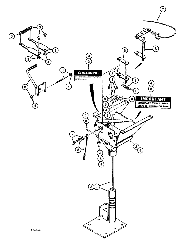 Схема запчастей Case 580SL - (9-090) - STANDARD SEAT SUPPORT AND PEDESTAL (09) - CHASSIS/ATTACHMENTS