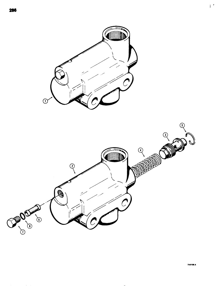 Схема запчастей Case 680G - (286) - L54770 FLOW CONTROL VALVE (08) - HYDRAULICS