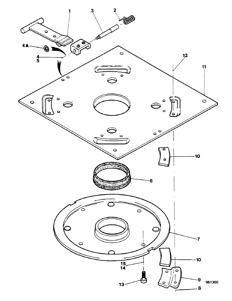 Схема запчастей Case 580G - (450) - SEAT SWIVEL PLATE (09) - CHASSIS/ATTACHMENTS