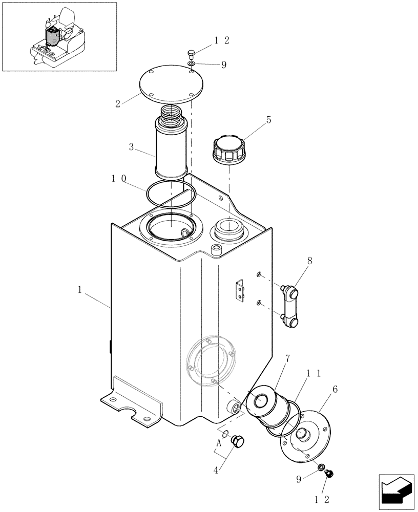 Схема запчастей Case CX16B - (1.020[01]) - OIL TANK (35) - HYDRAULIC SYSTEMS