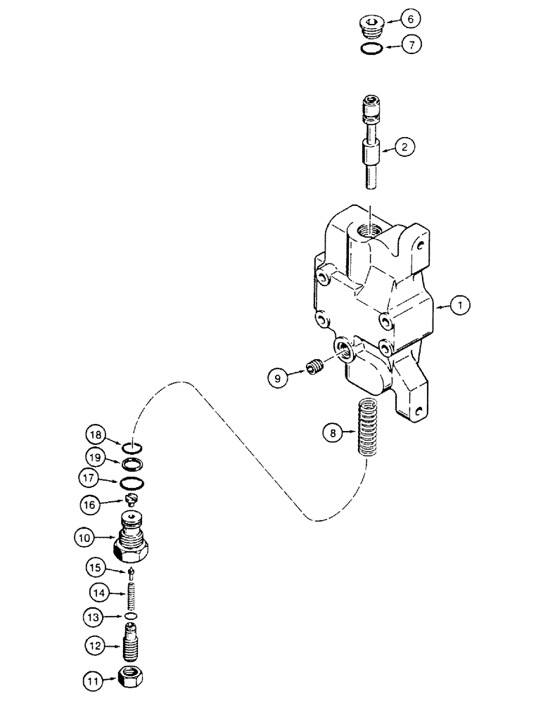 Схема запчастей Case 580SK - (8-320) - LOADER CONTROL VALVE, NOT FOR PRESTIGE, INLET VALVE (08) - HYDRAULICS