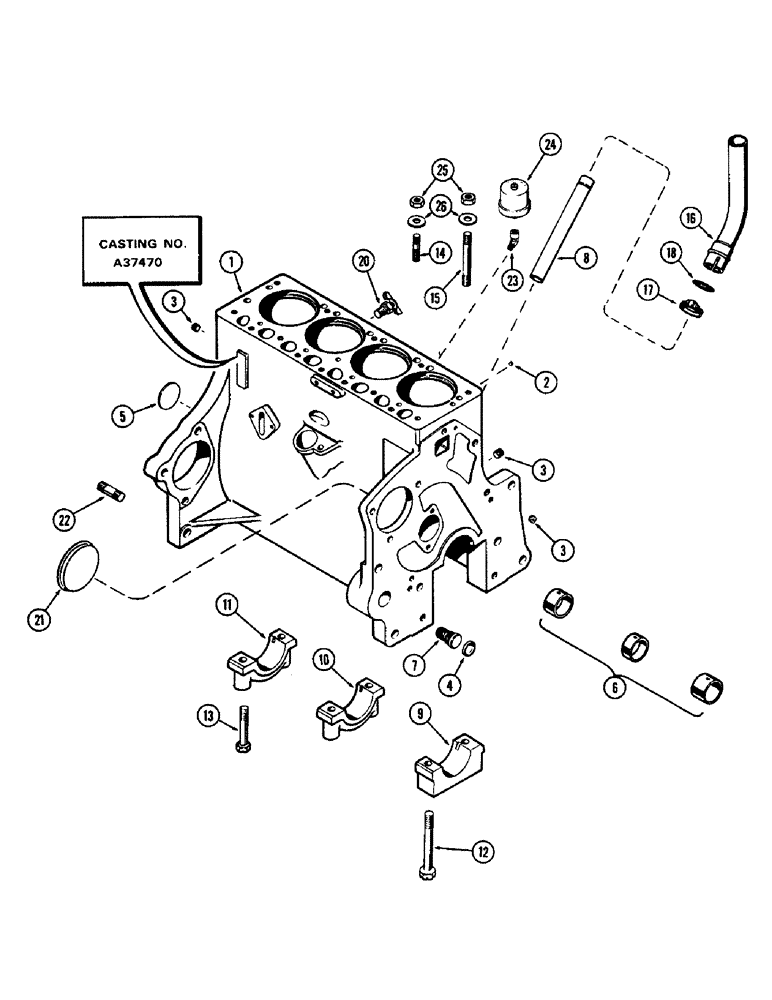 Схема запчастей Case 1700-SERIES - (014) - CYLINDER BLOCK, 148B SPARK IGNITION ENGINE (10) - ENGINE