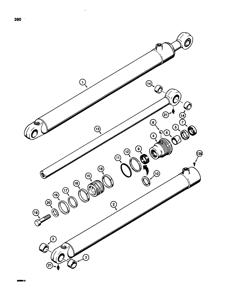 Схема запчастей Case 580SD - (390) - G101184 AND G105756 LOADER LIFT CYLINDERS (08) - HYDRAULICS