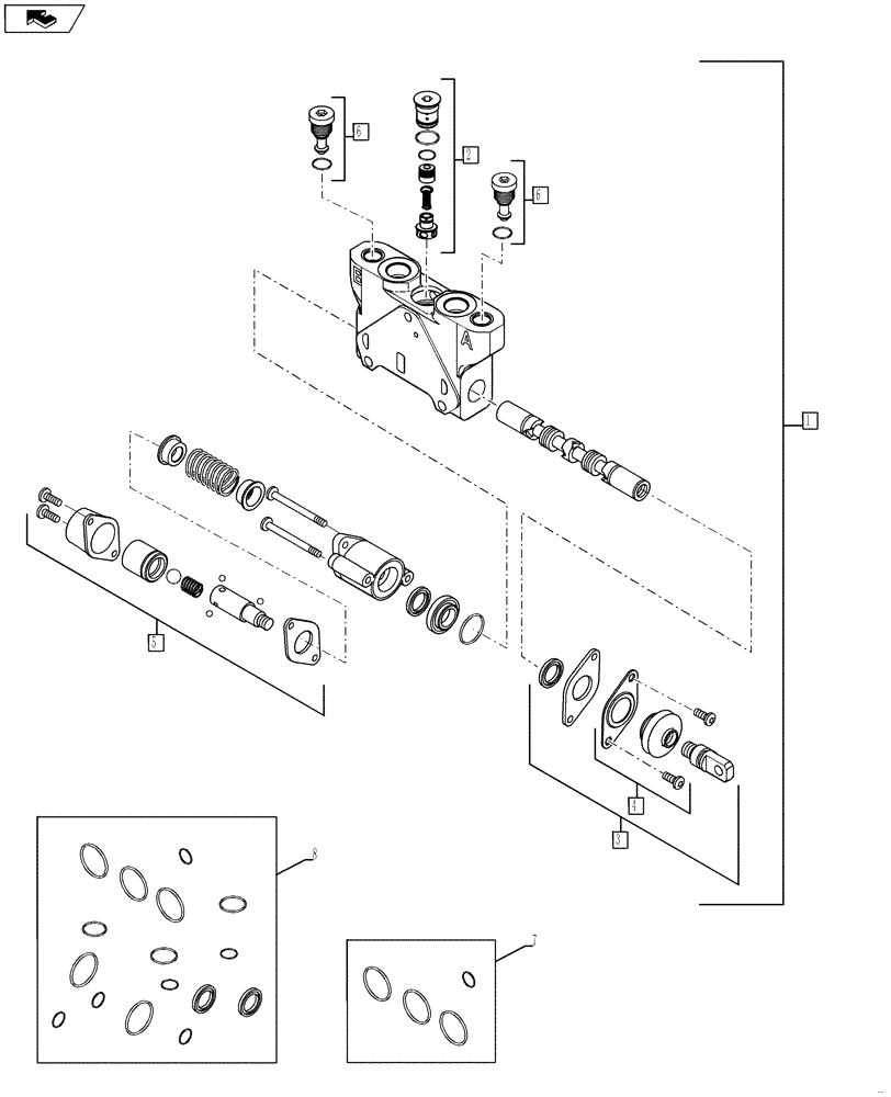 Схема запчастей Case 580SN WT - (35.724.15) - VALVE SECTION - LIFT, LOADER (PILOT CONTROLS) (580SN, 580SN WT, 590SN) (35) - HYDRAULIC SYSTEMS