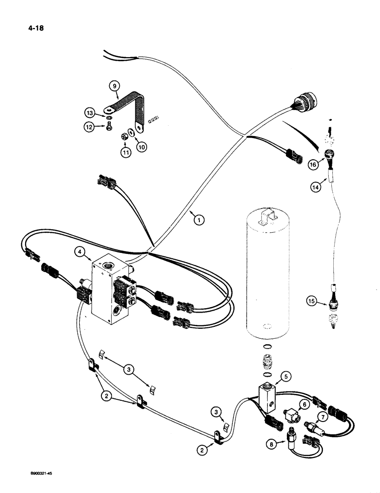 Схема запчастей Case 1085C - (4-18) - TURNTABLE ELECTRICAL HARNESS (04) - ELECTRICAL SYSTEMS