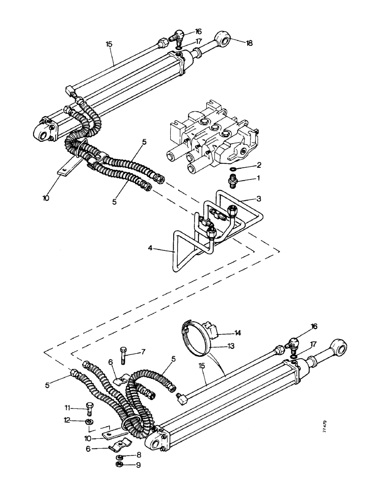 Схема запчастей Case 850 - (H04-1) - ANGLE TILT PITCH DOZER HYDRAULICS, ANGLING CIRCUIT (07) - HYDRAULIC SYSTEM