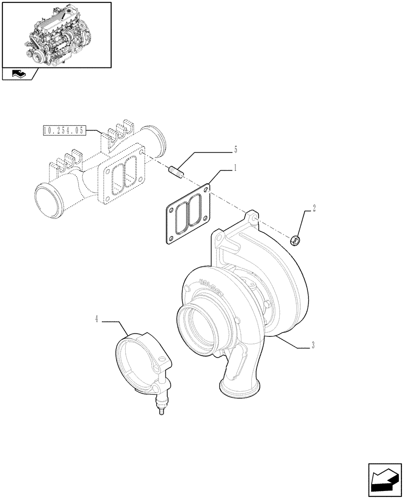 Схема запчастей Case F2CE9684U E151 - (10.250.02) - TURBOCHARGER, CR9L, ASN Y8G112001 (504304736) (01) - ENGINE