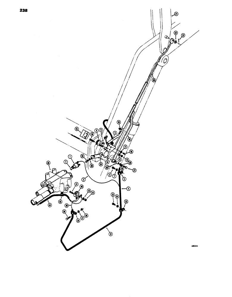 Схема запчастей Case 450 - (238) - LOADER RETURN TO DIG PARTS, USED BEFORE TRACTOR SN 3048572 (05) - UPPERSTRUCTURE CHASSIS