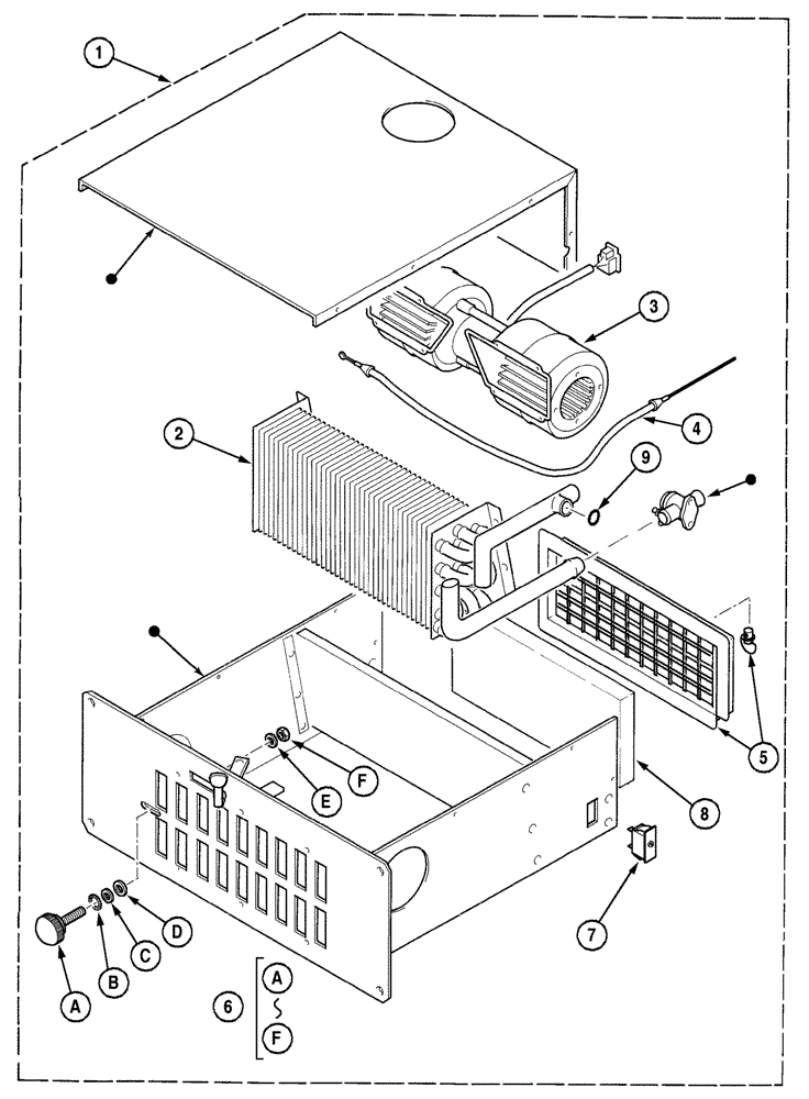 Схема запчастей Case 788 - (04-04) - HEATER UNIT 788P / 788PSU (06) - ELECTRICAL SYSTEMS