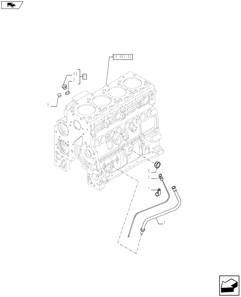 Схема запчастей Case F4HE9484C J100 - (10.304.01[01]) - OIL LEVEL CHECK (2855441-2855811) (10) - ENGINE