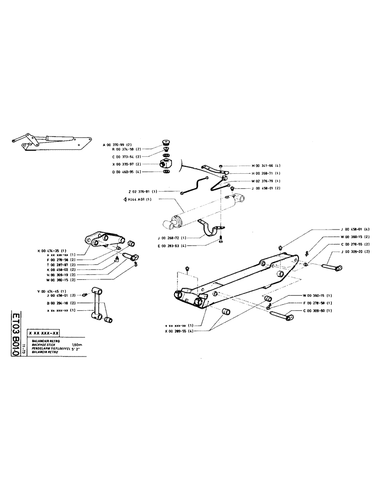 Схема запчастей Case TC45 - (100) - BACKHOE STICK 