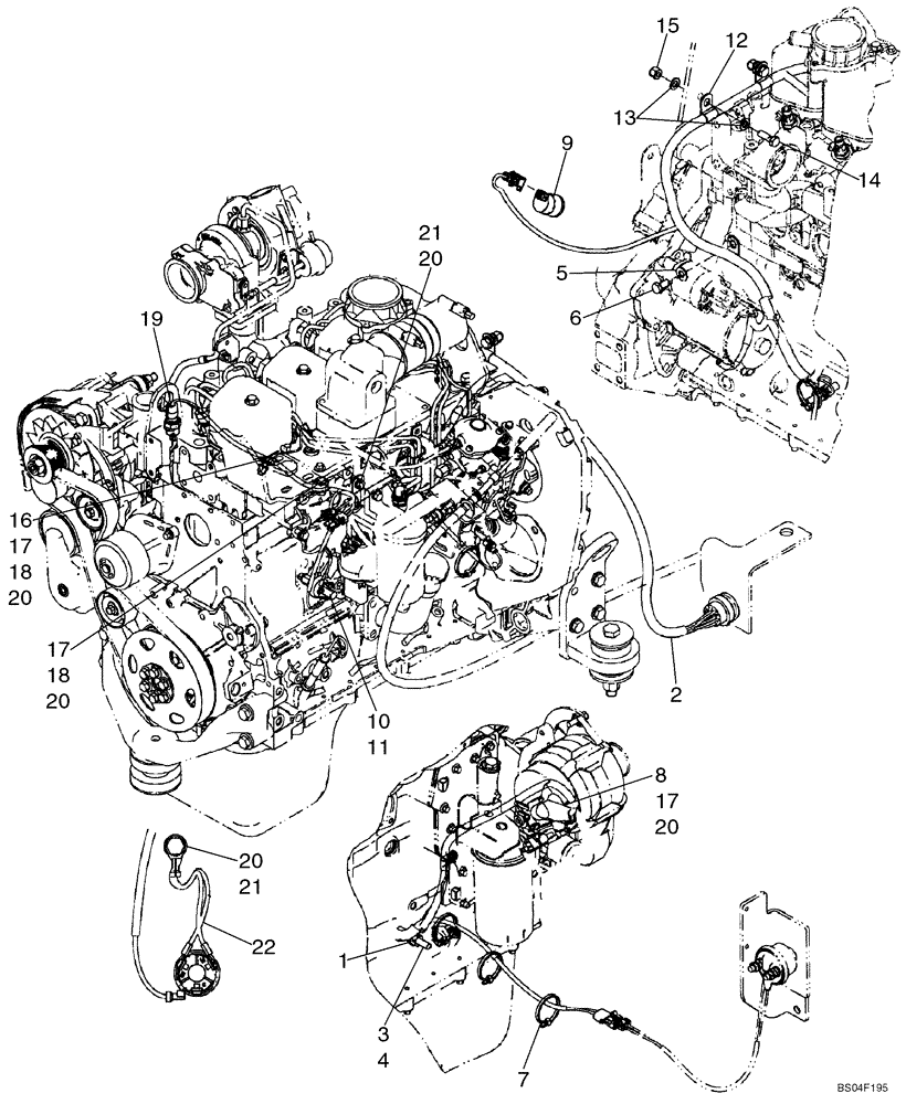 Схема запчастей Case 521D - (04-15) - HARNESS - ENGINE (04) - ELECTRICAL SYSTEMS