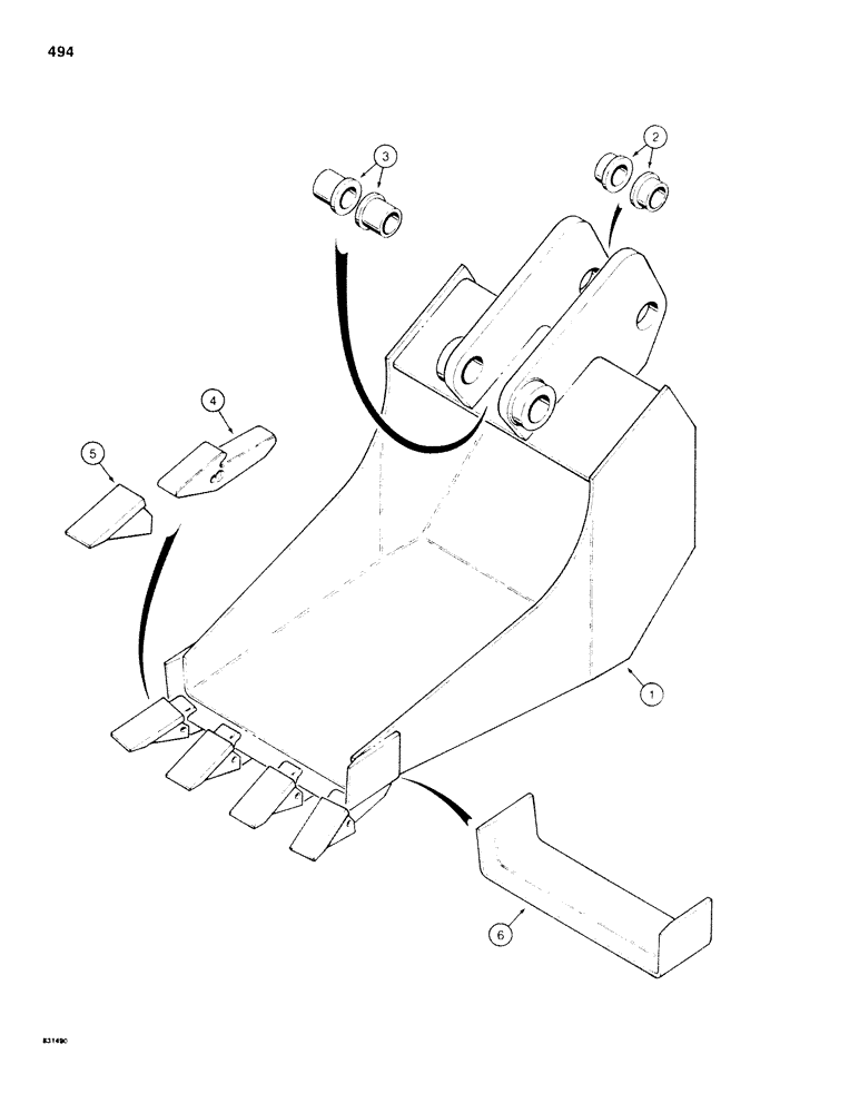 Схема запчастей Case SD100 - (494) - BACKHOE BUCKETS (84) - BOOMS, DIPPERS & BUCKETS