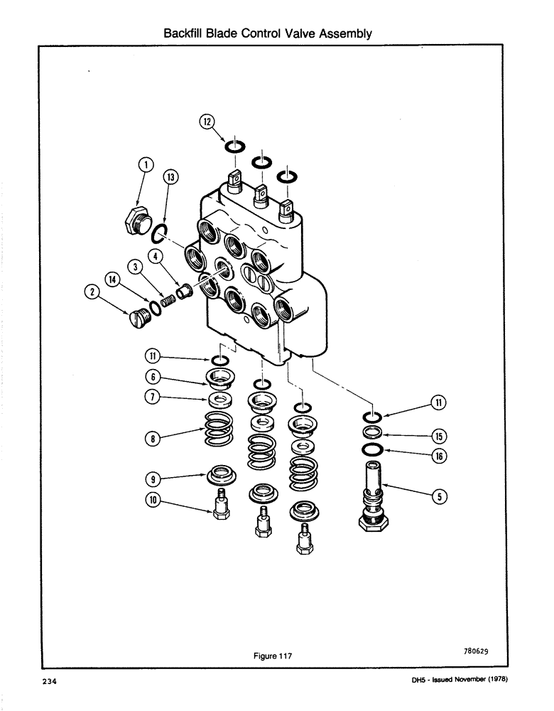 Схема запчастей Case DH5 - (234) - BACKFILL BLADE CONTROL VALVE ASSEMBLY (35) - HYDRAULIC SYSTEMS