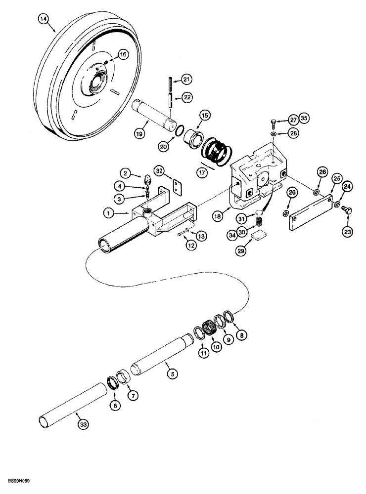 Схема запчастей Case 850G - (5-04) - TRACK ADJUSTER AND IDLER ASSEMBLIES (04) - UNDERCARRIAGE