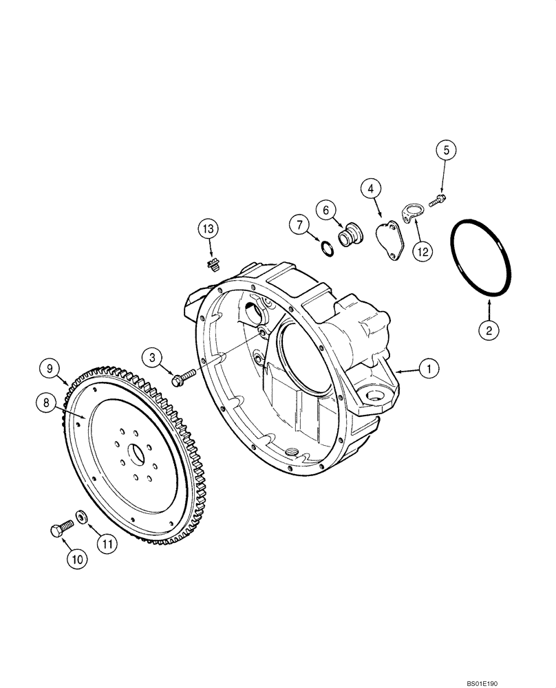 Схема запчастей Case 70XT - (02-24) - FLYWHEEL AND HOUSING (02) - ENGINE