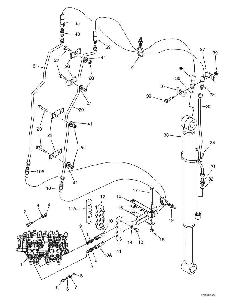 Схема запчастей Case 590SM - (08-12) - HYDRAULICS - CYLINDER, BACKHOE BUCKET (MODELS WITHOUT EXTENDABLE DIPPER) (08) - HYDRAULICS