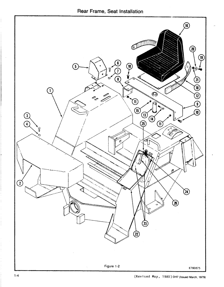 Схема запчастей Case DH7 - (1-04) - REAR FRAME, SEAT INSTALLATION (39) - FRAMES AND BALLASTING