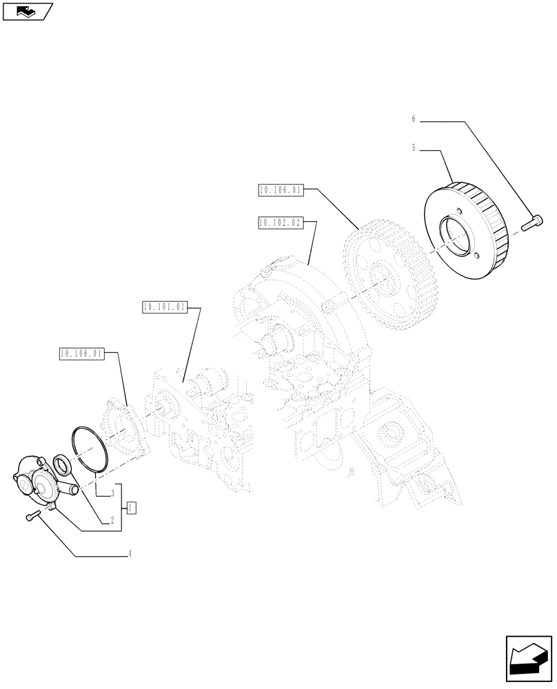 Схема запчастей Case F2CFE614A A013 - (10.101.03) - ENGINE BREATHERS (504334914) (01) - ENGINE