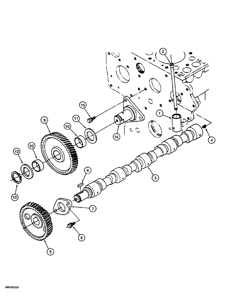 Схема запчастей Case 560 - (2-18) - CAMSHAFT, KUBOTA V2203 ENGINE, PRIOR TO P.I.N. JAF0295741 (02) - ENGINE