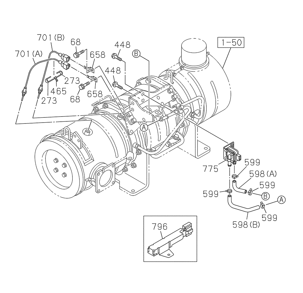 Схема запчастей Case CX350C - (02-003[03]) - EXHAUST (02) - ENGINE